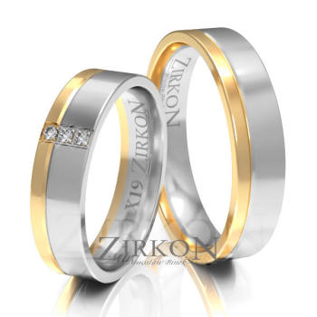 Obrączki ślubne złoto dwukolorowe 5mm próba 585 • X019