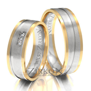 Obrączki ślubne złoto dwukolorowe 6mm próba 585 • X057