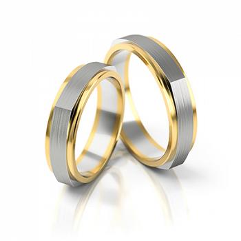 Obrączki ślubne złoto dwukolorowe 5mm próba 585 • FS211