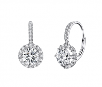 Kolczyki srebrne z białymi cyrkoniami KFUG010