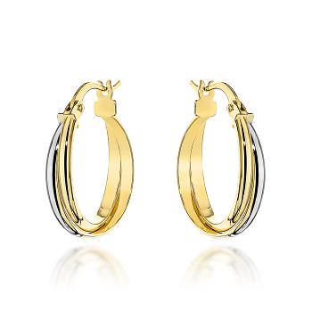 Kolczyki złote kółka w dwóch kolorach złota FUG7-K01771-585