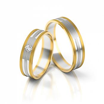 Obrączki ślubne złoto dwukolorowe 5mm próba 585 • FS233