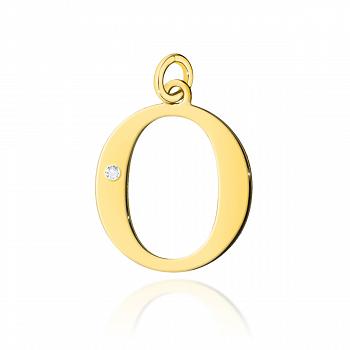 Zawieszka złota literka O z brylantem FUGZAL-O