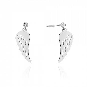 Złote kolczyki z brylantami Skrzydła FCK12-B585-B0.03