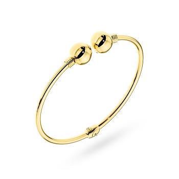 Bransoletka złota sztywna z gładkimi kulkami FUG2-34-B00967-2