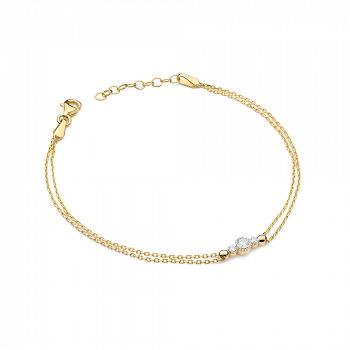 Złota bransoletka z diamentami FB-003-585-B0.13