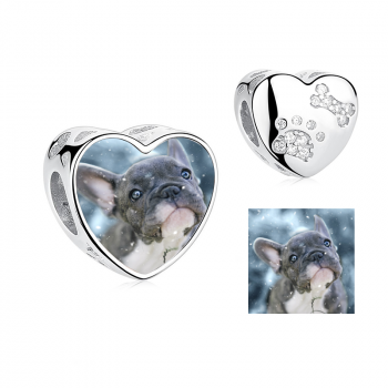 Charms • Zawieszka ze zdjęciem • Serce • Łapka