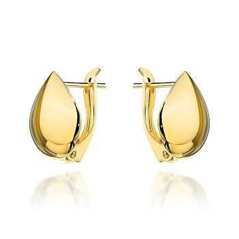 Kolczyki złote szerokie łezki na angielskim zapięciu FUG7-K01769-585