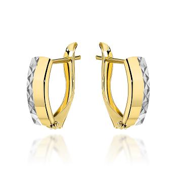 Kolczyki złote na angielskim zapięciu w dwóch kolorach złota FUG7-K01772-585