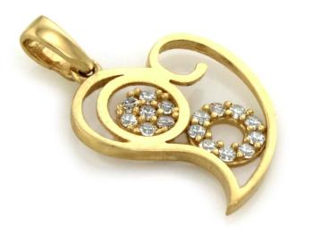 Zawieszka złota serce z cyrkoniami ZA3213