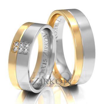Obrączki ślubne złoto dwukolorowe 6mm próba 585 • X015