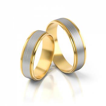 Obrączki ślubne złoto dwukolorowe 5,3mm próba 585 • FS89