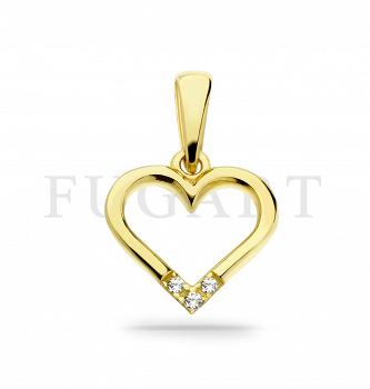 Zawieszka złota serce z cyrkoniami FUG6-21-Z00127-2