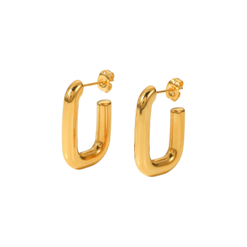 Kolczyki otwarte ptostokąty duże pozłacane FUGJDE201830