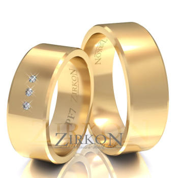 Obrączki ślubne klasyczne złote 7mm próba 585 z fazą • PF7S