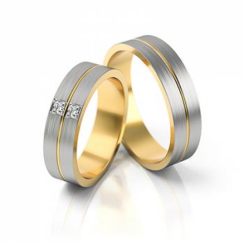 Obrączki ślubne złoto dwukolorowe 5,5mm próba 333 • XFS245