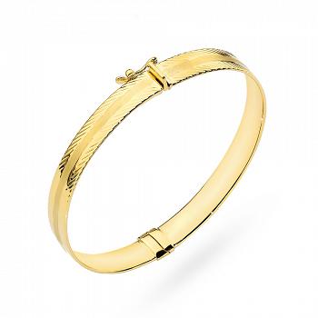 Bransoletka złota sztywna diamentowane boki FUG2-17-B00842-2 GRAWER GRATIS