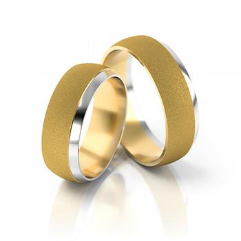 Obrączki ślubne złoto dwukolorowe 6,5mm próba 585 • FS183
