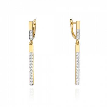 Złote kolczyki z brylantami FKO-027-585-B0.56