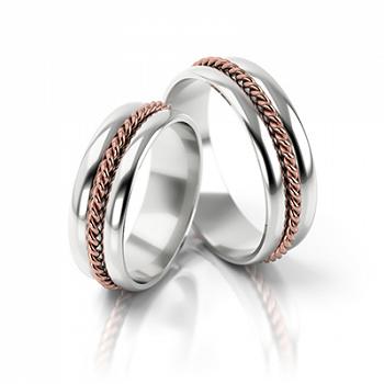 Obrączki ślubne białe złoto 6mm próba 585 • FS185