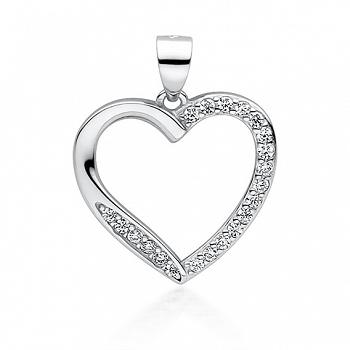 Zawieszka srebrna serce z cyrkoniami FUGZ1716C