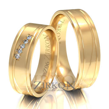 Obrączki ślubne z żółtego złota 6mm próba 585 • Z006
