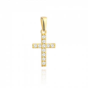 Złoty krzyżyk z cyrkoniami FUG4-3-C00118-2