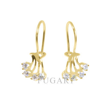 Złote kolczyki z cyrkoniami W/PR/K-Y119