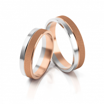 Obrączki ślubne białe i różowe złoto 5 mm próba 585 • FSBC58/5