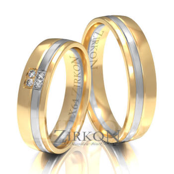Obrączki ślubne złoto dwukolorowe 5mm próba 585 • X064