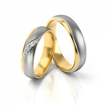 Obrączki ślubne złoto dwukolorowe 5mm próba 333• FS283