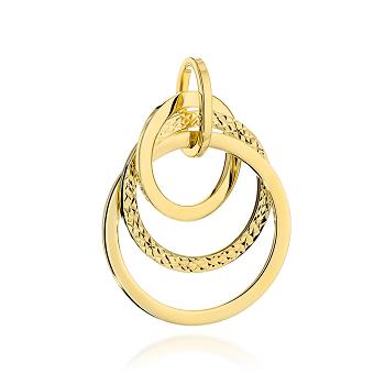 Zawieszka złota splecione kółka FUG6-Z00631-585