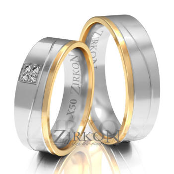 Obrączki ślubne złoto dwukolorowe 6mm próba 585 • X050
