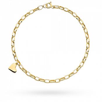 Bransoletka złota splecione ogniwa z serduszkiem FUG2-21-B00837-2