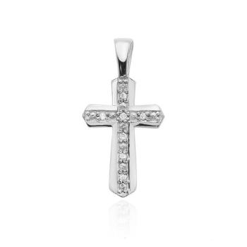 Złoty krzyżyk z brylantami F266-B585-B0.03