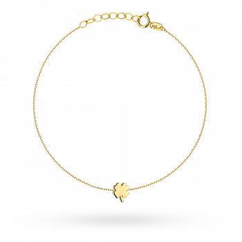 Bransoletka złota z małą koniczynką FUG2-25-B00742-2