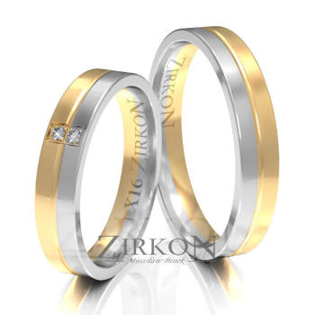 Obrączki ślubne złoto dwukolorowe 4mm próba 585 • X016