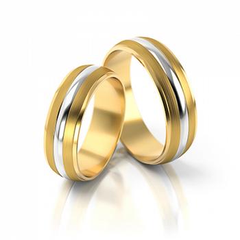 Obrączki ślubne złoto dwukolorowe 5mm próba 585 • FS146