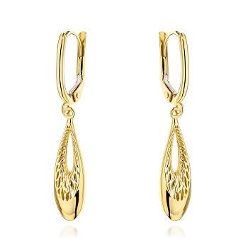 Kolczyki złote łezka z ażurem FUG7-K01799-585