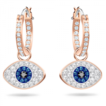 Kolczyki SWAROVSKI • Duo Pierced Earrings Hoop Evil Eye 5425857