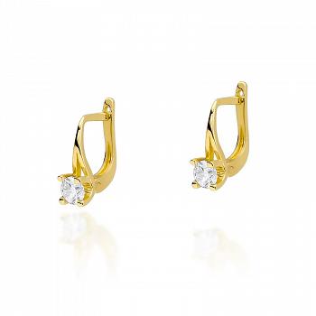 Złote kolczyki z brylantami FKO-381-585-B0.40