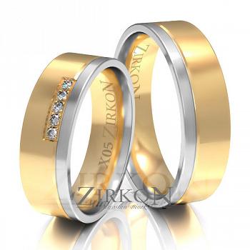 Obrączki ślubne złoto dwukolorowe 6mm próba 585 • X005