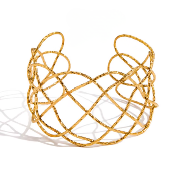 Bransoletka damska złota sztywna mankiet FUGJDB0306016