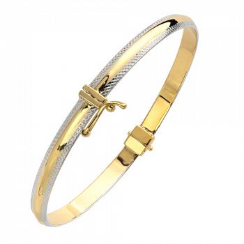 Bransoletka z żółtego i białego złota sztywna FUG2-25-B00626-2