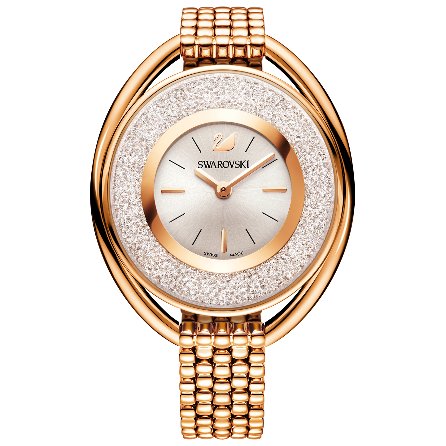 Zegarek Swarovski • Crystalline Oval Rose Gold Tone Bracelet Watch 5200341