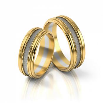 Obrączki ślubne złoto dwukolorowe 6,5mm próba 333 • XFS142