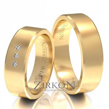 Obrączki ślubne klasyczne złote 6mm próba 585 z fazą • PF6S