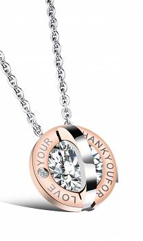 Naszyjnik stal szlachetna z kamieniem w środku FUGTGN204R