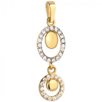 Zawieszka złota z białymi kamieniami FUG6-4-Z00237-2