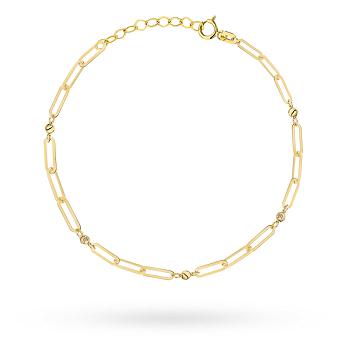 Bransoletka złota ogniwa i gładkie kulki FUG2-17-B00993-2